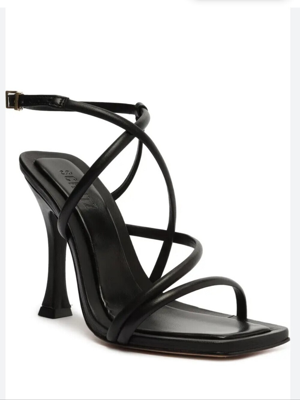 Schutz Lovi Strappy Sandals Size 9.5 In Black Leather